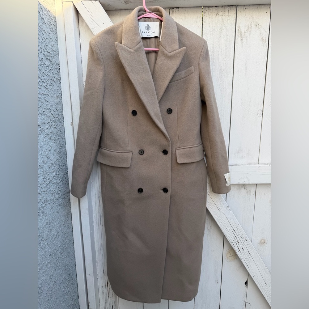 Babaton by Aritzia Wool Blend Double-Breasted Coat S NWT
